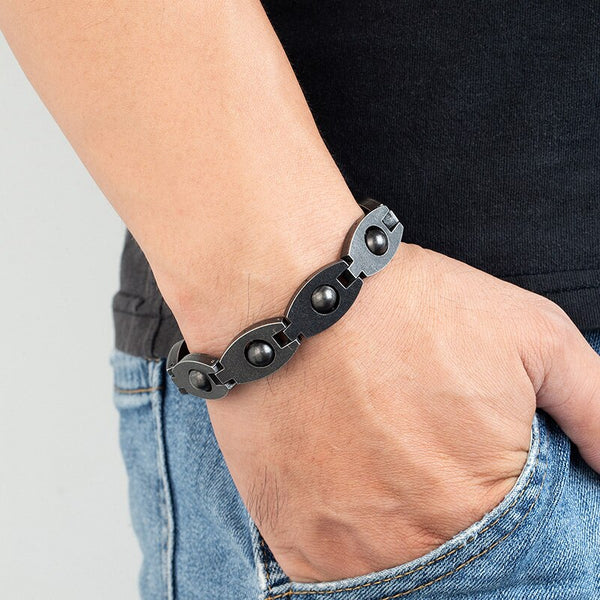 14mm Wide Men Stainless Steel Vintage Black Bicycle Chain Bracelet