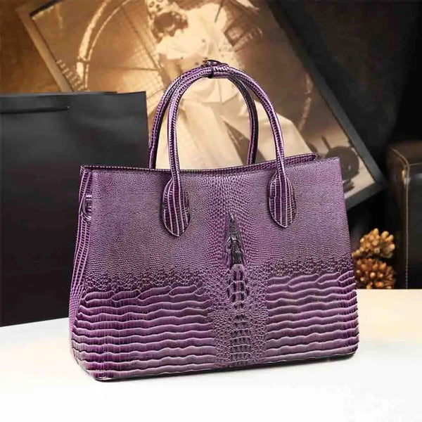 Fashion Woman Bag Charming Alligator Print Bag Luxury PU Leather Elegant Handbag