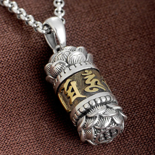 Silver Color Shurangama Mantra Pendant Female Amulet Necklace