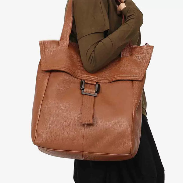 Retro Roomy Bag Winter New Women Leather Bag Luxury Genuine Leather Large Shopper Handbag