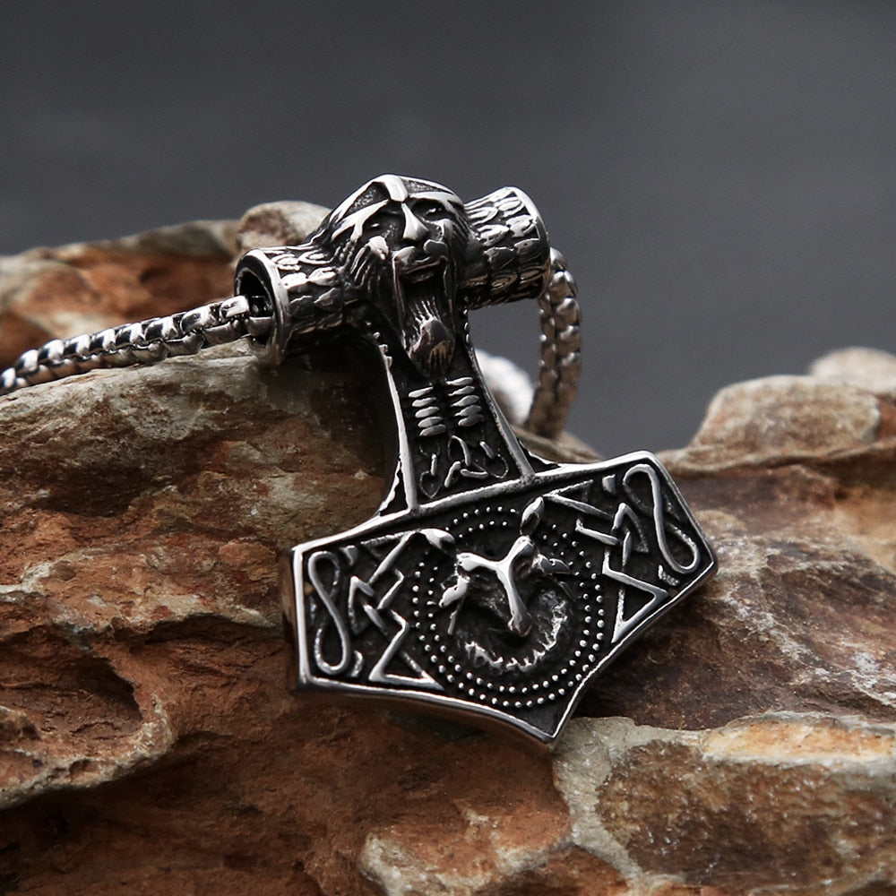 New Vintage Stainless Steel Viking Anchor Pendant Necklace For Men