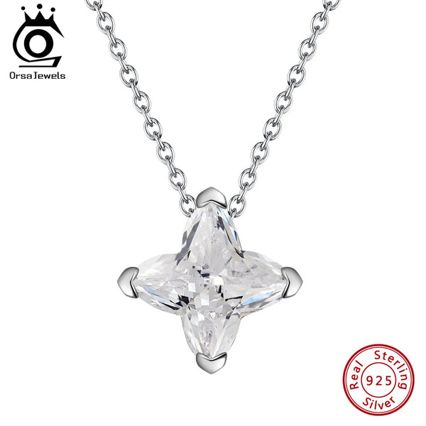 5A Clear CZ Star Pendant Neck Chain