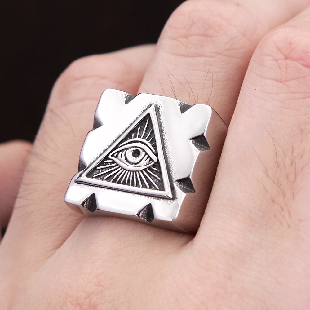 High Quality Stainless Steel Masonic Eye of Horus Rings