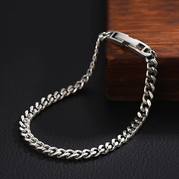 Cuban Chain 925 Sterling Silver Bracelet gift Chain Horse Whip Chain Jewelry For Men