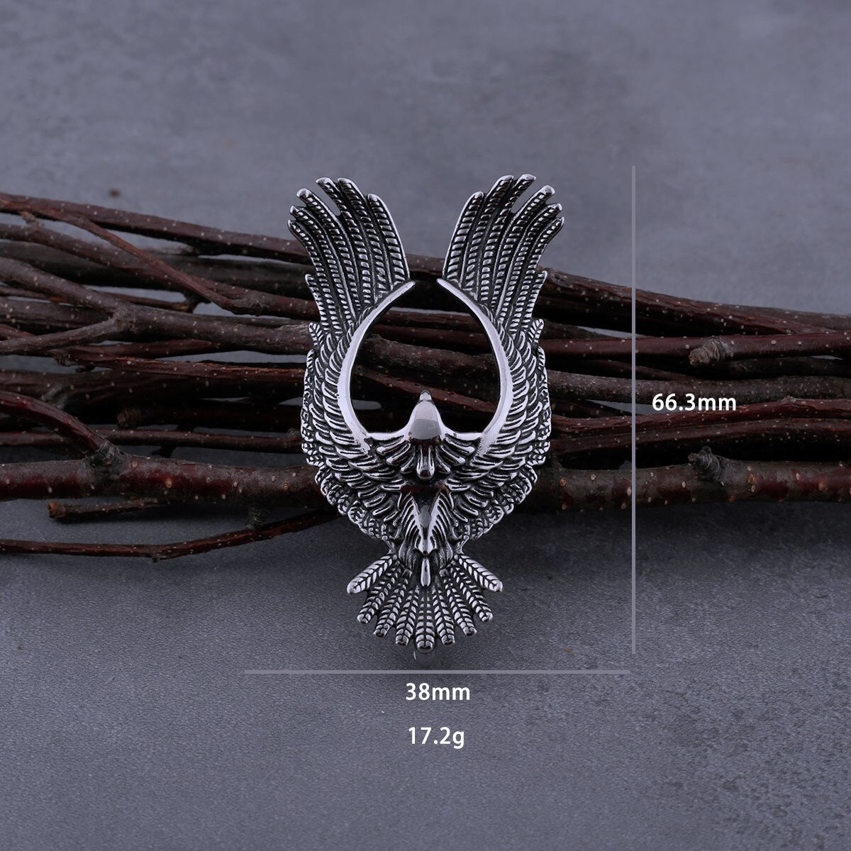 Stainless Steel Retro Wings Eagle Necklace Men's