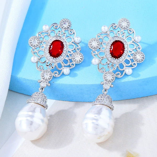 Boho Charm Ins Style Nature Pearl Drop Earrings for Women