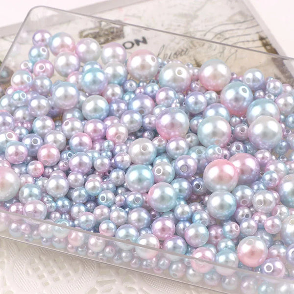 30g Mix Size Mermaid Color Acrylic Pearl Loose Spacer Beads