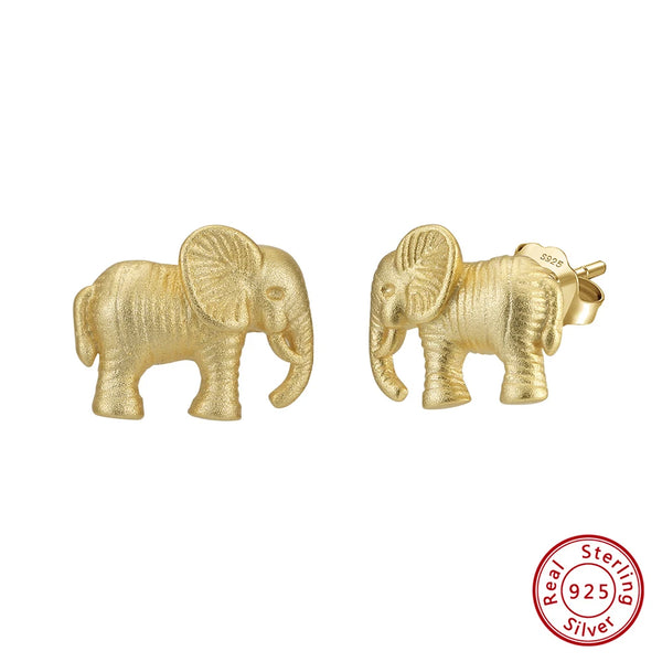 Fashion 925 Silver Lovely Elephant Stud Earrings for Women