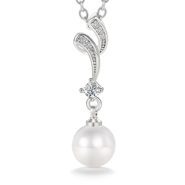 New Trendy Women Simulated Pearl Necklace Silver Color Temperament Clavicle Chain Necklace