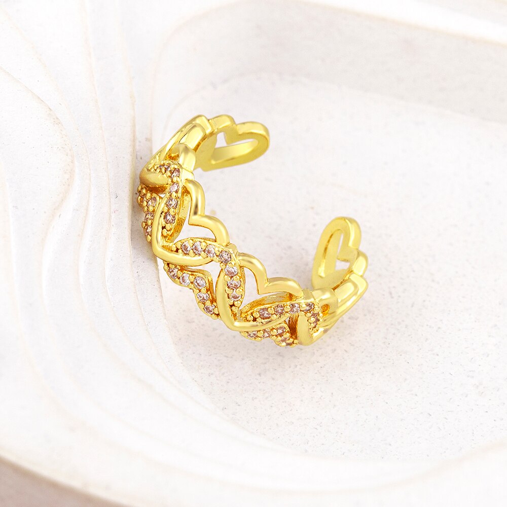 Romantic Couple Love Heart Rings Women