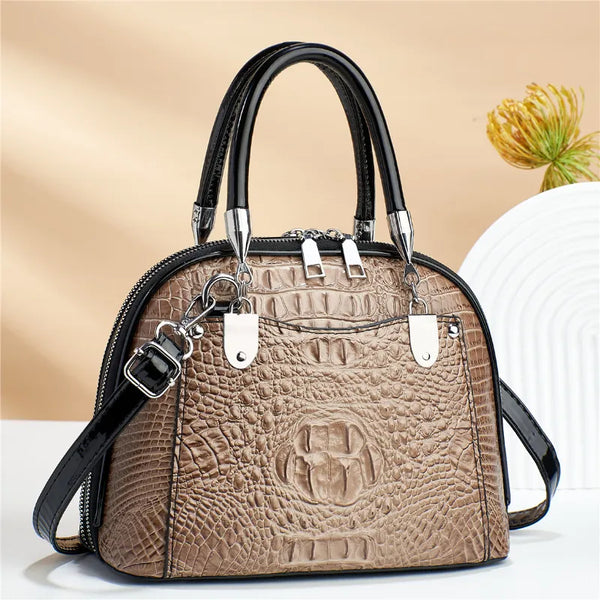 Crocodile Pattern PU Women's Handbag  Retro Light Luxury Single Shoulder Crossbody Bags