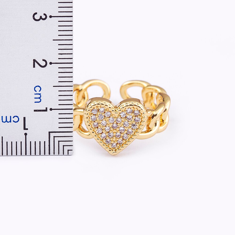 Simple Heart Shape Female Cute Finger Open Adjustable Rings