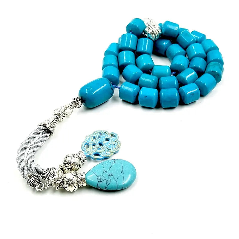 Tasbih Gemstone Natural Turquoise Muslim Prayer Beads Misbaha