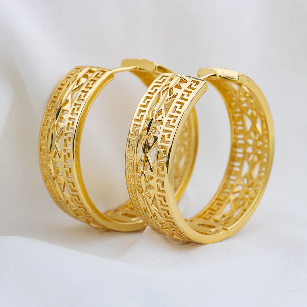 4 set Gold Color Hoop Earrings for Women