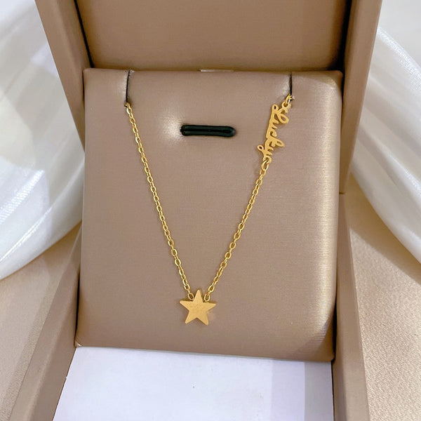 Fashion Trendy Elegant and Delicate Star Letter Necklace