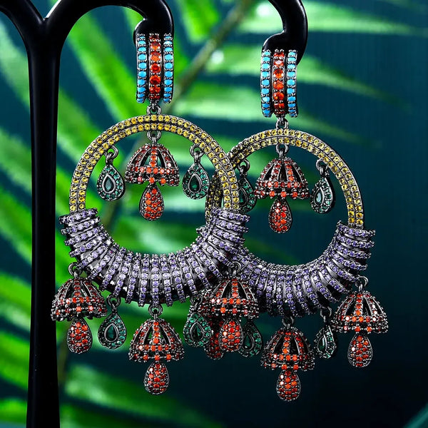 Ethnic Luxury Pendant Earrings For Noble Women