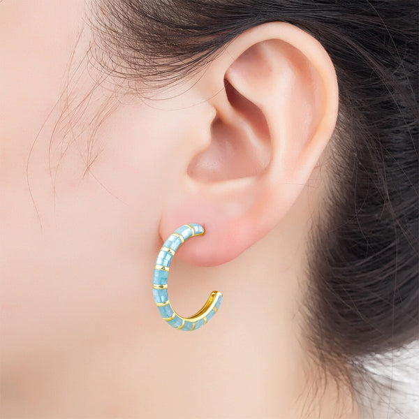 Hot Sale 5 Candy Colors Female Classic Cricle Earrings