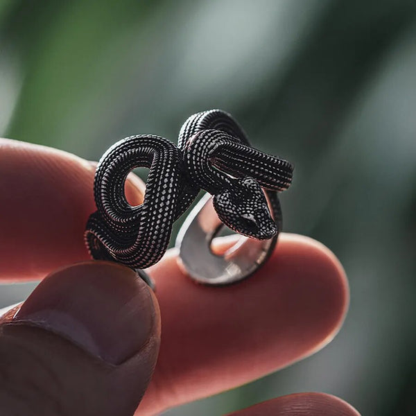 Domineering Retro Snake Ring Zodiac Snake Handmade Men's Ring