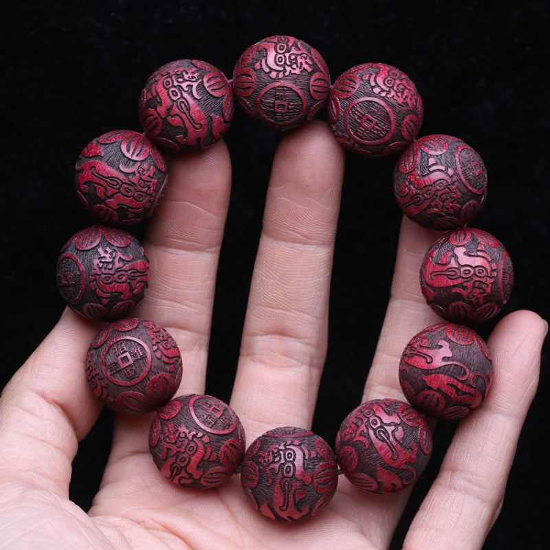 Natural Multicolor Wooden Bracelet Men's 20mm Elastic Bracelet Wooden Bead