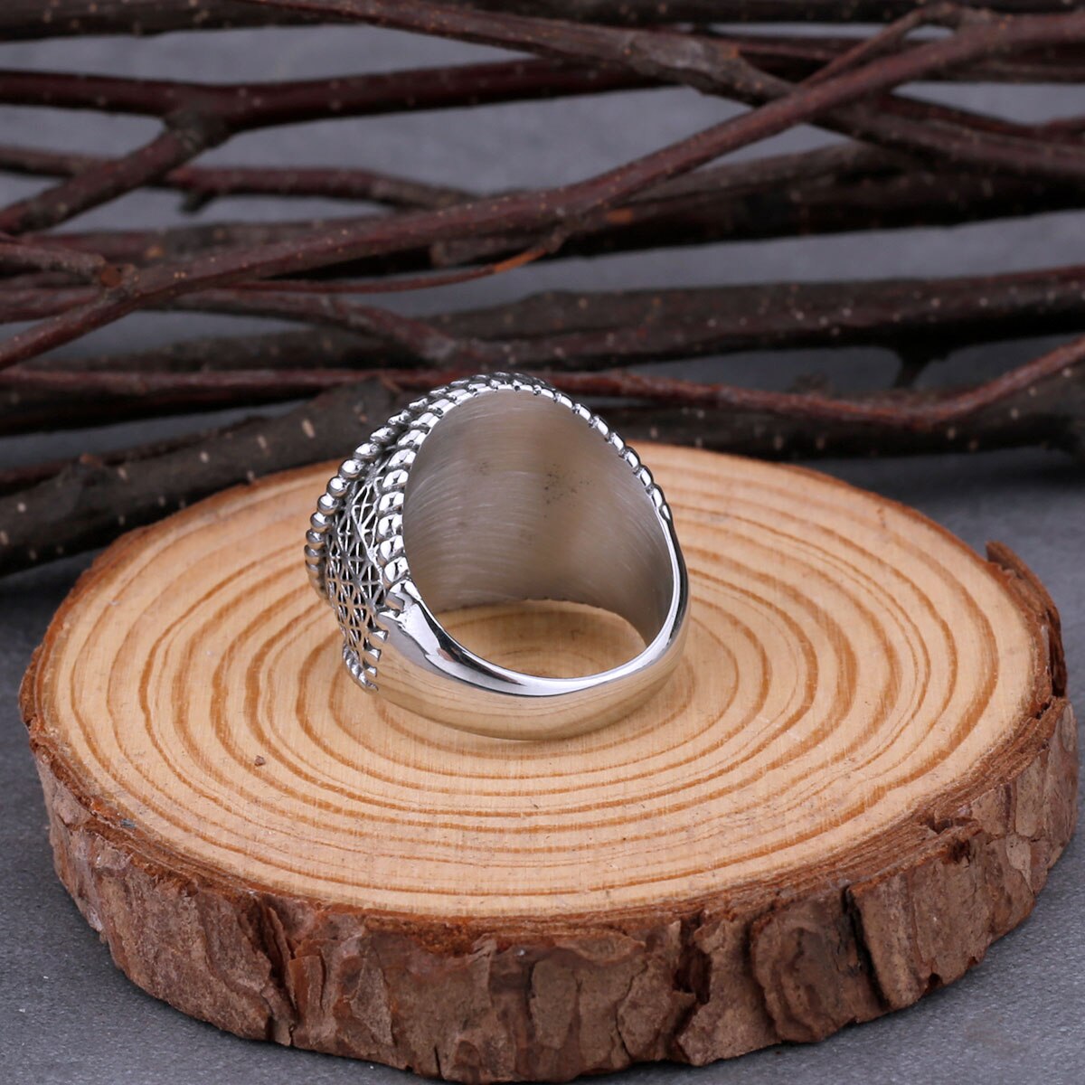 Nordic Viking Anchor Ring Men's Stainless Steel Voyager Vintage Ring