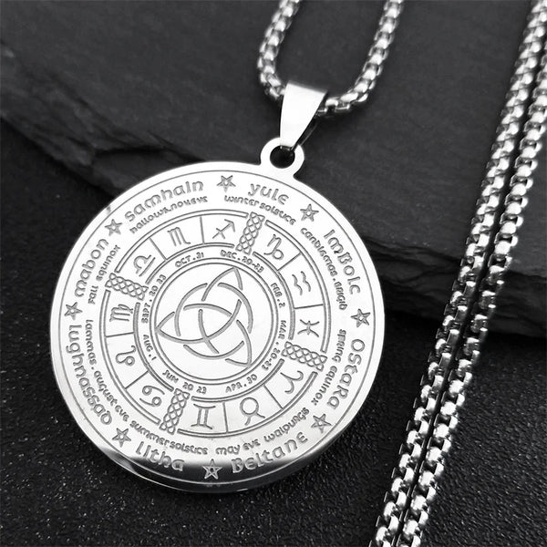 Witch Irish Knot Astrology Stainless Steel Necklace Women/Men