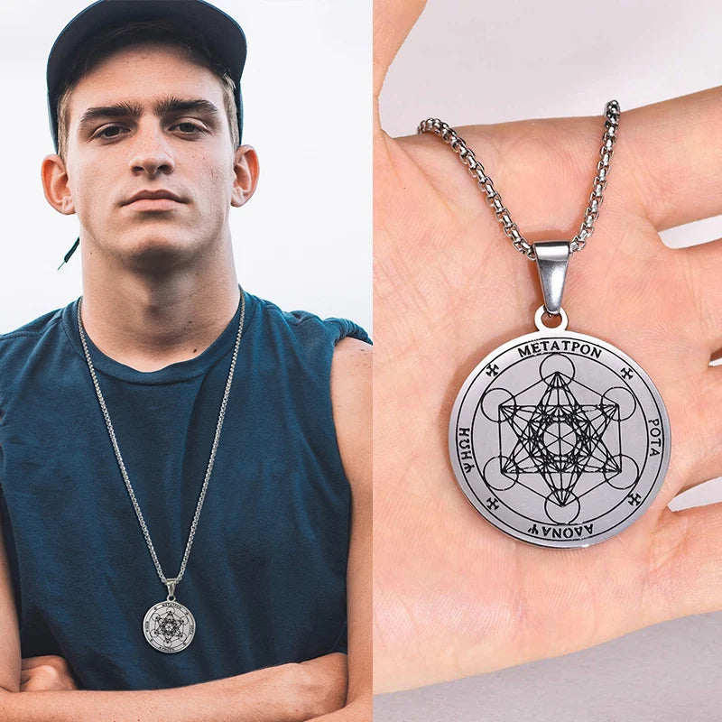 Metatron Archangel Medallion Necklace Men