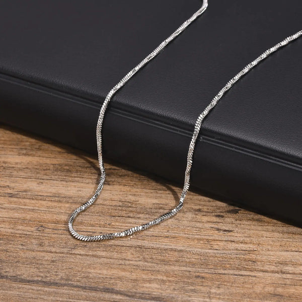 2mm Square Snake Chain Necklace for Men Boys