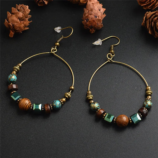 Bohemian Ethnic Big Round Earrings for Women