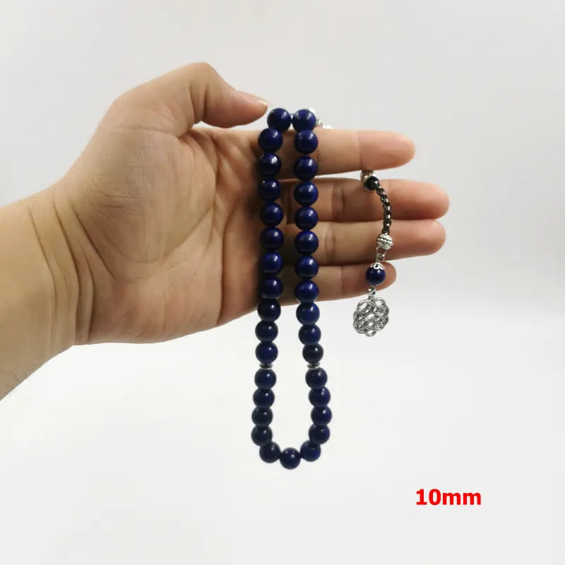 Tasbih men gemstone Lapis lazuli islamic Rosary Muslim Paryer beads arabic misbaha bracelets Eid gift