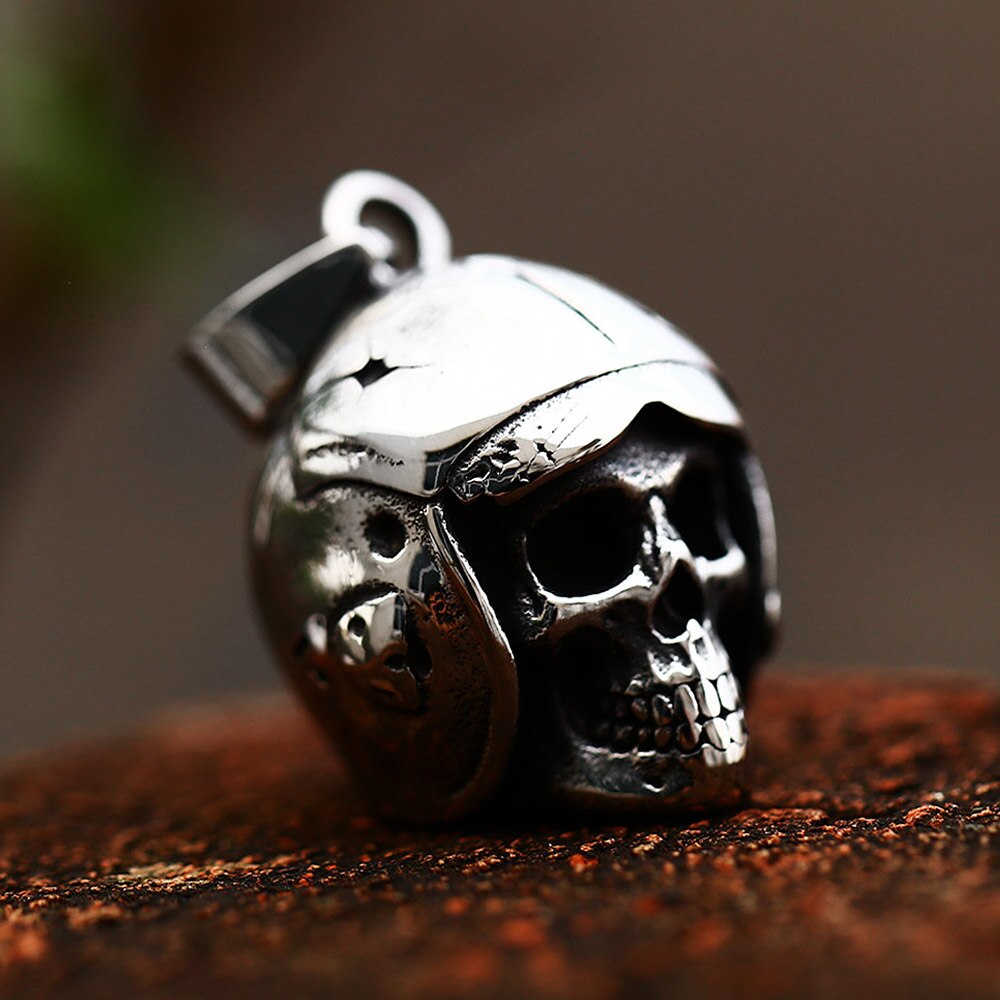 New Design Vintage Skull Roman Helmet Mask Knight Warrior Pendant Necklaces