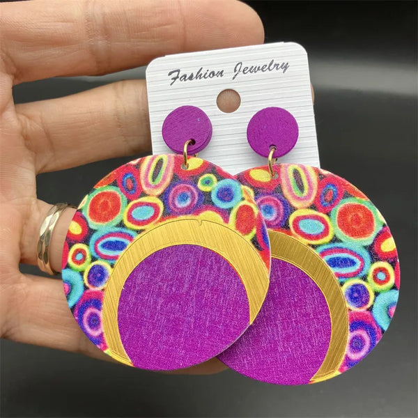 Bohemian Ethnic Church Ceramic Pattern Statement Earrings