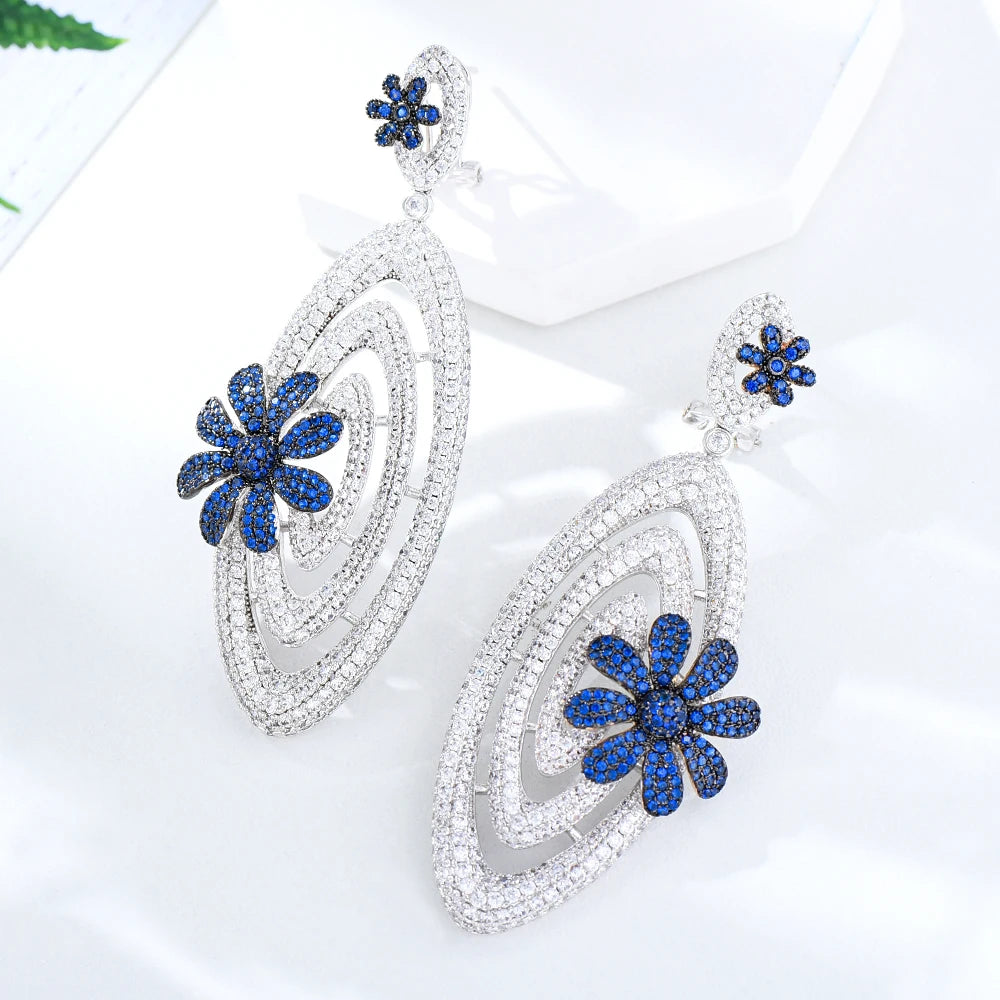 Luxury Gorgeous Charm Earrings for Women Bridal Shiny Drop Dangling Earrings