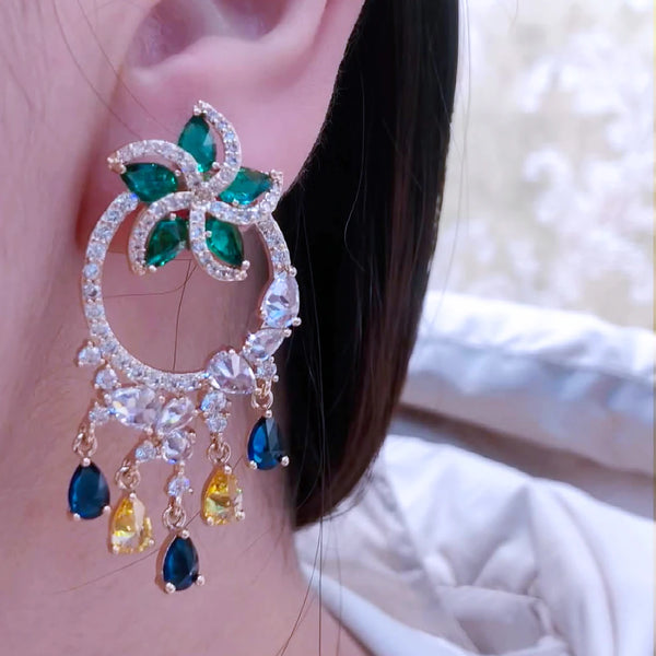 New Gorgeous Original CZ Shiny Pendant Earrings for Women Girl