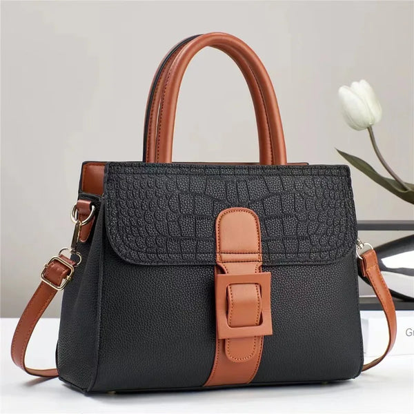 Popular Women's Crossbody Bag Contrasting Colors Fashion Satchel Large Capacity Tote Handbag