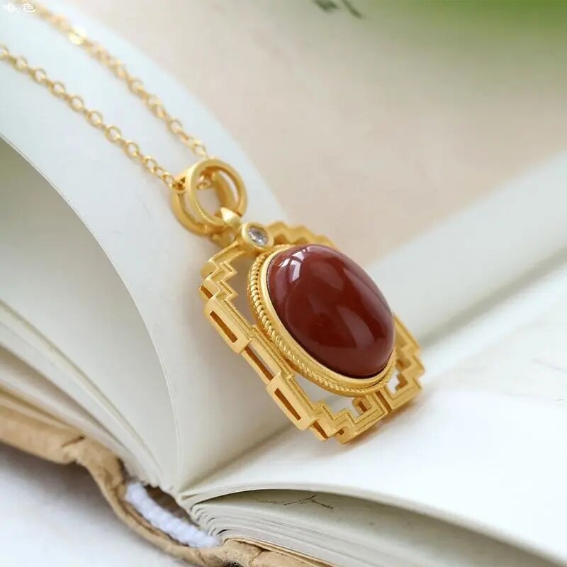 niche design diamond hollow palace style ladies necklace pendant