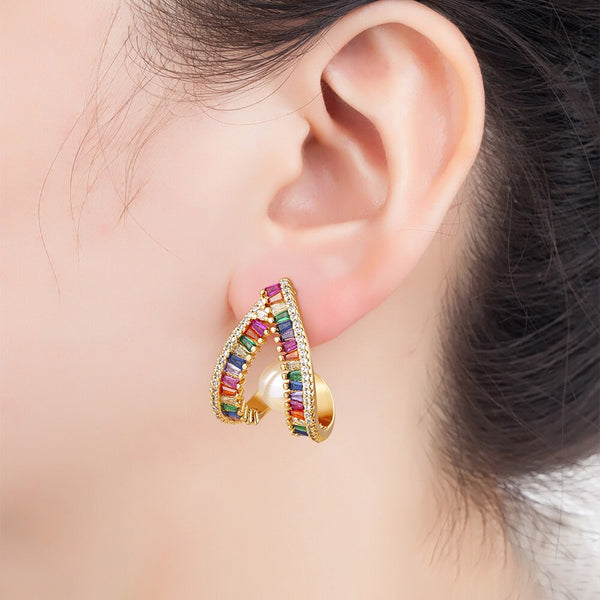 European and American Fashion Geometric Irregular Earrings