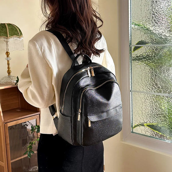 Fashion Women Backpack High Quality Leather Backpack Casual Shoulder Bags School Bags