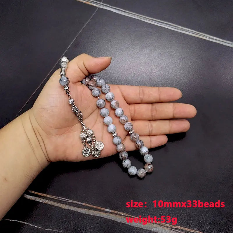 Islamic Accessories Tasbih Brown Stone 33beads Bracelet Muslim Prayer Beads