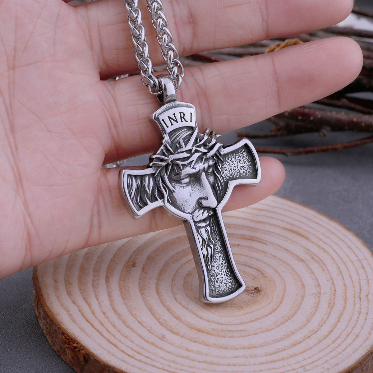 316L Jesus Necklace Men's Classic Creative Exorcist Cross Pendant