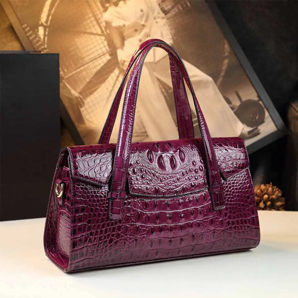 Fashionable Woman Dinner Party Handbag Crocodile Print Shoulder Bag