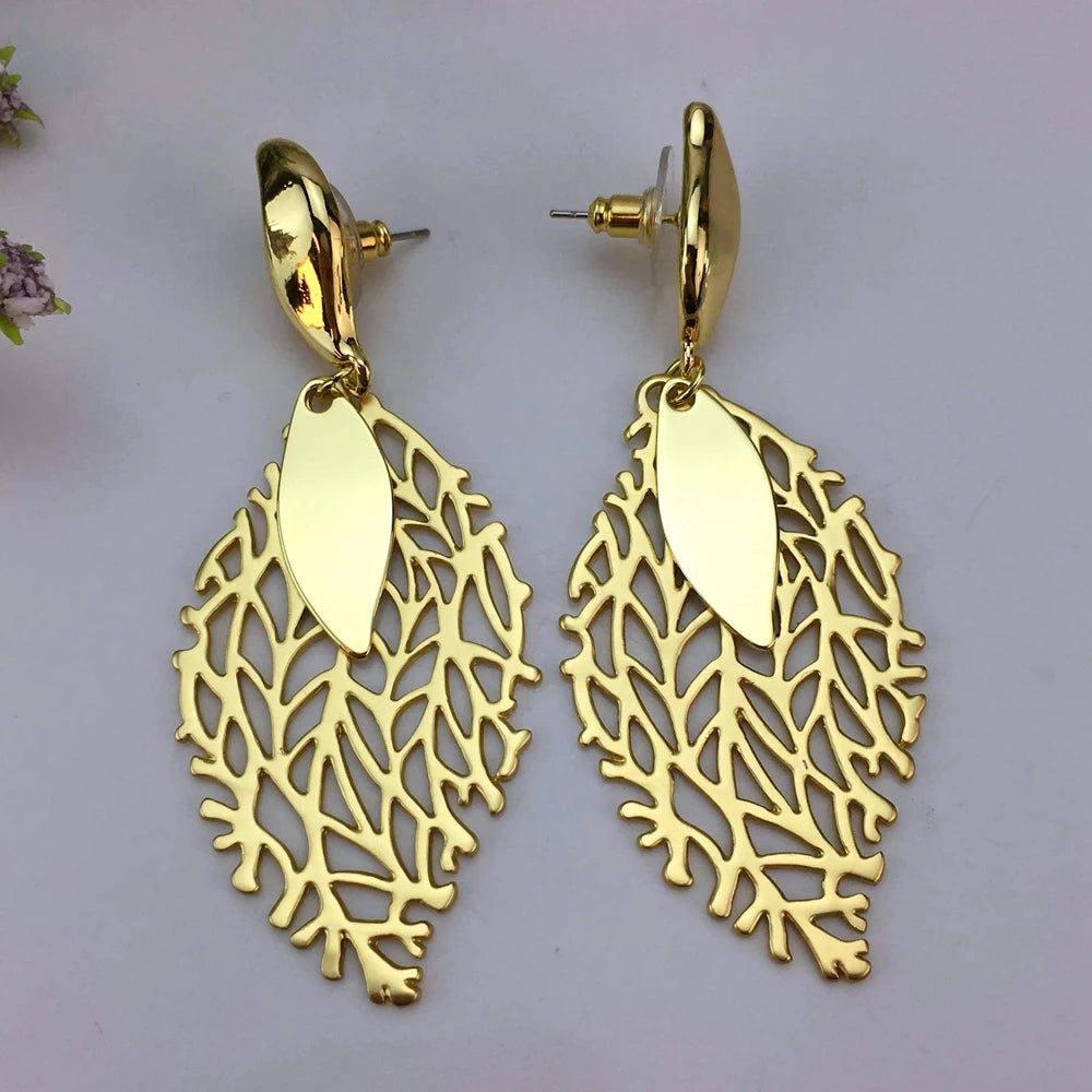 24K Plated Earrings Unique Drop Earrings for Women Party Gifts