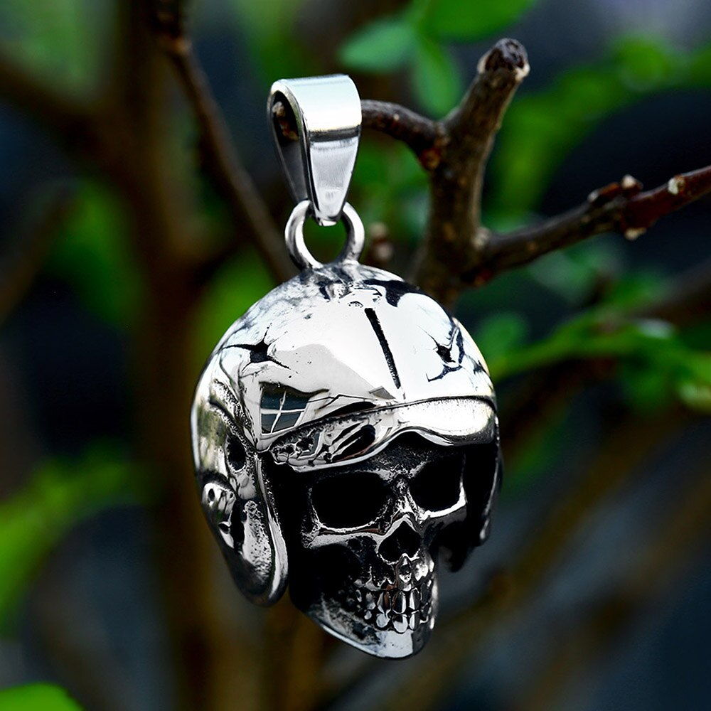 New Design Vintage Skull Roman Helmet Mask Knight Warrior Pendant Necklaces