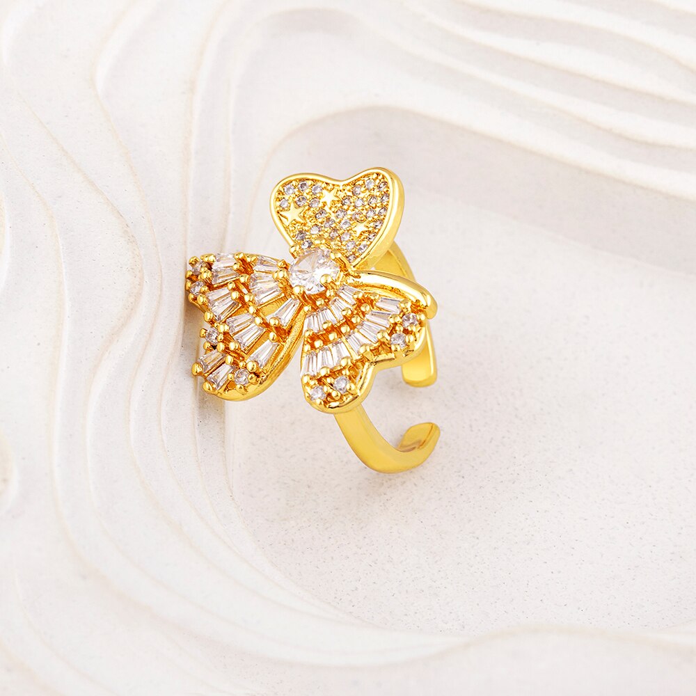 New Arrival Trendy Butterfly Open Adjustable Rings For Women