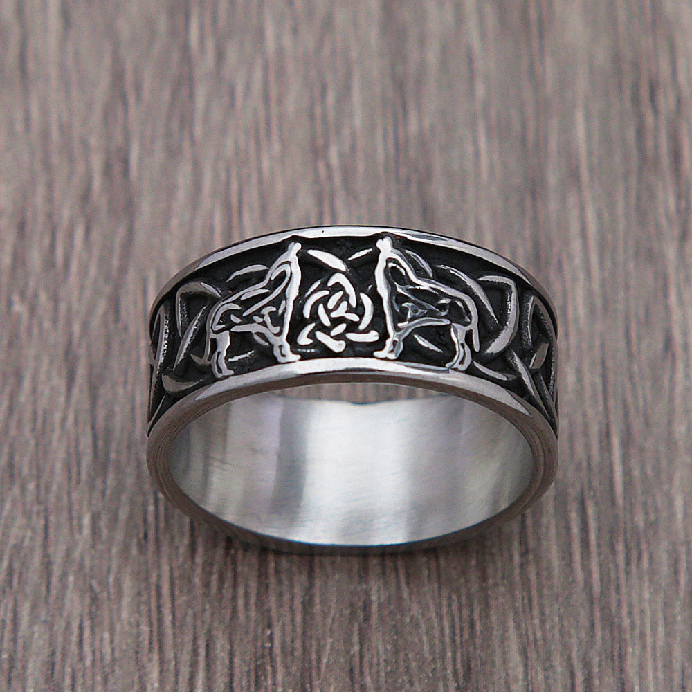 Vintage Viking Northern Ireland Celtics Knot Wolf Ring For Men Women