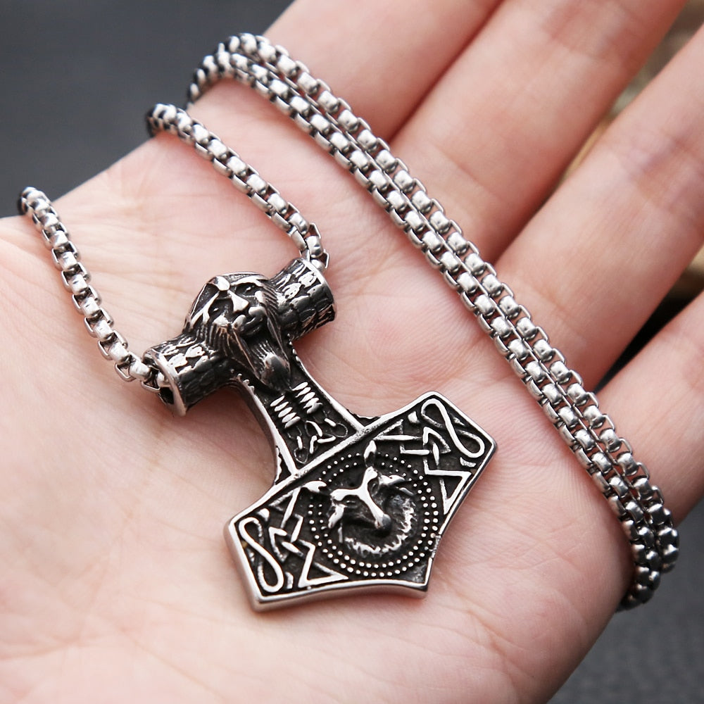 New Vintage Stainless Steel Viking Anchor Pendant Necklace For Men