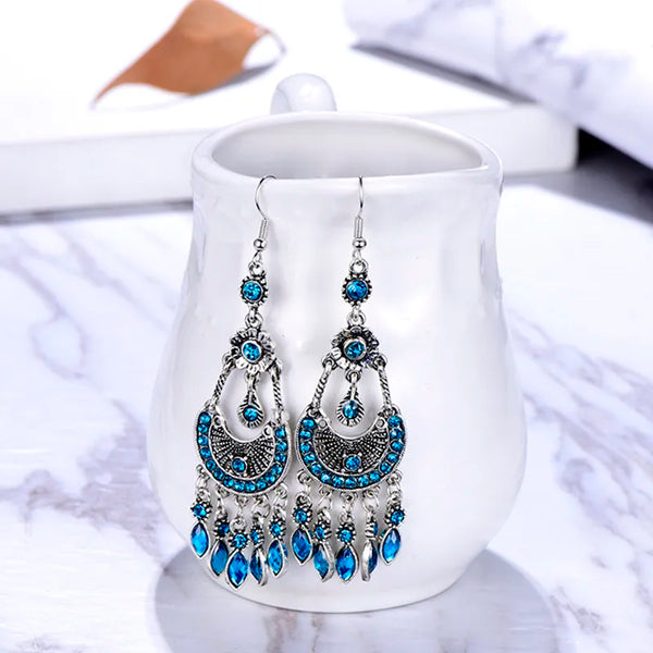 Ethnic Long Water Drop Earrings for Women