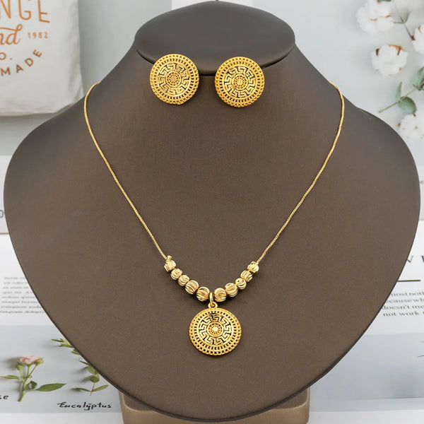 Ethiopian African Jewelry sets Round Necklace Hoop Earrings Jewelry Gift