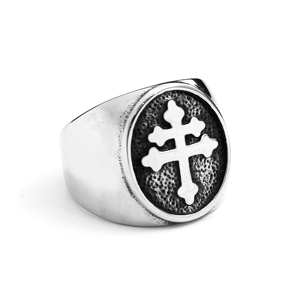 Classic Lorraine Cross Signet Ring for Men