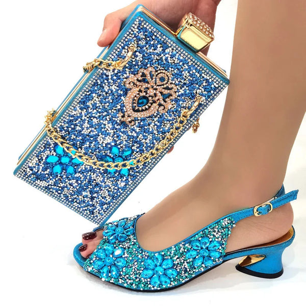 New Arrival Summer High Heeled Shoes for Women Shoes and Bag Set