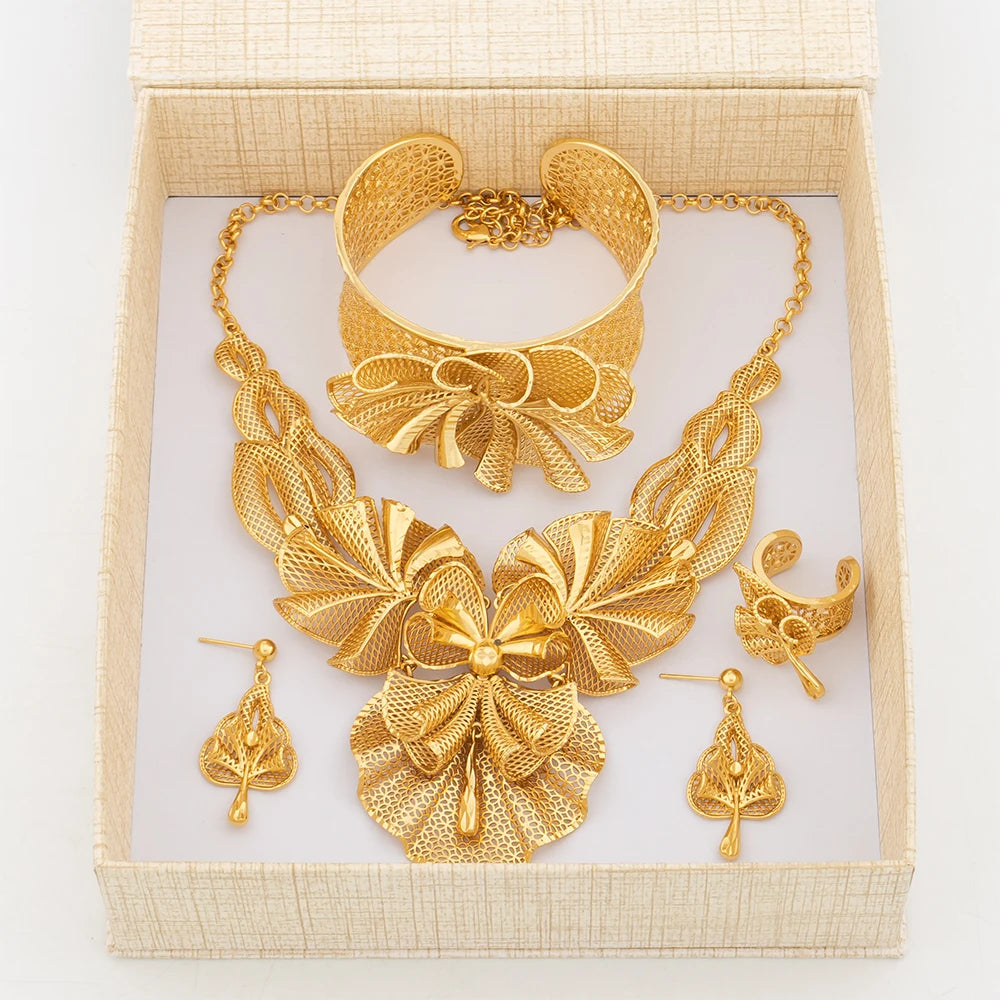 Necklace For Women Dubai Gold Plated Jewelry Set